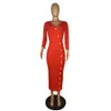 All Black Red Trendy Chic Gaine à simple boutonnage Robes mi-longues pour les femmes Fête et mariage Vêtements de travail élégants Automne Hiver Vêtements 210525