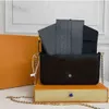 3 stycken Evening Bags with BOX Mode Sadel handväskor kvinnor axel crossbody Plånbok telefonväska presbyopisk mini messenger korthållare handväska