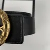 belt designer luxury brand high-quality men's and women's belts 5 colors wide 3.8cm snake head three-color buckle