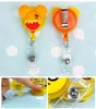 Office Retractable Badge Reel Pull Buckle ID Card Badges Holder Cute Cartoon Silicone Reels Belt Clip Hospital School Supplies Anti-Lost Clips