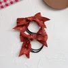 1 Pair New Japanese Simple Cute Stripes Fabric Bow Rubber Band Hair Rope Sweet Girl Children's Fashion Ponytail Hair Accessories