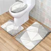 3-х частей набор мраморный коврик для пола дверной коврик для ванной комнаты ковер водонепроницаемый ванная комната коврики туалетные сиденья крышка пола коврик для ванной комнаты 210727