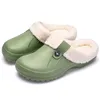 Slippers Winte Кожаная пара водяной паре плюс бархатный Lambswool Lover Outdoor Indoor Ctton Cettker Slipper Unisex Cover Toe SH224