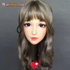 Party Masks (Ching-02) Kvinna Sweet Girl Resin Half Head Kigurumi BJD Mask Cosplay Japansk Anime Roll Lolita Crossdress docka