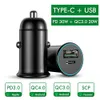 発光PD3.0 30WミニフルメタルデュアルQC 3.0 USB高速充電タイプC携帯電話用クイック料金