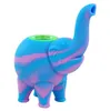 2022 novo elefante padrão mini borbulhador tubos de água de fumar várias cores silicone plataformas de óleo bong tigela de vidro grátis