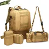 55L MOLLE большой тактический рюкзак 4 в 1 открытый военный штурм рюкзак камуфляж кемпинг туризм сумка путешествия охотничьи рюкзак Q0721
