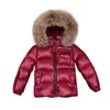 Kids Winter Down Jacket for Girls Big Real Fur Boys Clothes Children Clothing Baby Thicken Warm Snowsuit Toddler Coat with Hood 211025