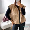 Gilets pour femmes sans manches PU Cuir Veste Veste Femmes Moto 2021 Automne Hiver Zipper à glissière de fermeture à glissière occasionnel.