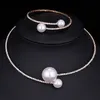 Collier boucles d'oreilles ensemble mode femmes Simple simulé perle mariée cristal mariage Bracelet NOV99