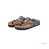 Strand Kork Flip Flops Slipper Casual Sommer Frauen Mixed Color Print Slip on Slides Sandalen Flacher Schuh 6181