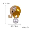 Pins, Brooches Fashion Creative Elephant Pearl Rhinestone Brooch Personality Animal Chest Ornament