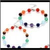 Beaded Strands Yoga 7 Chakra Healing Balance Bracelet Natural Stone Bracelets Bangle Cuff Inspired Jewelry For Women Children 162109 F Cn1He