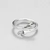 Silver Plated Rings for Women Temperament Personality Jewelry Creative Love Hug Ring Fashion Tide Flow Open Ring