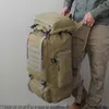 60l Duża wojskowa torba na płótnie backpack Tactical Torby Camping Piesze wędrówki Plecak Army Mochila Tactica Travel Molle Mężczyźni Torby na zewnątrz Y0721