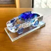 Kryształowy Realistyczny Samochód Model Figurki Szklany Samochód Wnętrze Perfumy Butelka Ornament Paperweight Home Decor Dekoracje Kids Christmas Gift G0911