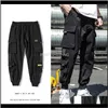 Erkek Pantolon Bahar Hip Hop Joggers Siyah Harem Kargo Multipocket Kurdela Erkek Sweatpants Streetwear Rahat M3XL RCYIE LXOKQ