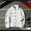 Jackets Mens Denim Men Windbreaker Streetwear Jeans Jacket Homme Casual Fashion Coat Pink White Black 5Xl1 Jvygl Vsbup