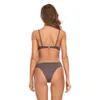 Brasileño Micro Bikini Sexy Mujeres Traje de baño Vendaje Push Up Traje de baño Ropa de playa Khaki Tanga Traje de baño Biquini 210520