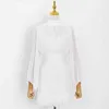 Léopard évider robe pour femmes col montant lanterne manches taille haute imprimer Mini robes femme mode 210520