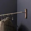 Solid wood hanger wall hanging bedroom corner rack simple clothes rack brass hanging rod 210702