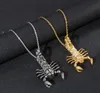 Große Silber/Gold Gothic Scorpion King Anhänger Charms Edelstahl Biker Halskette Schmuck für Herren Urlaubsgeschenke 4mm 22 Zoll