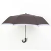 Windproof Hook-Handle Rain Umbrella Men Gift Three Fold 8-Bone Carbon Fiber Ribs Women Automatic Folding Umbrellas