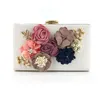 Flower Clutch Bag Handmade Wedding Bridal Clutch Purse Luxury Handbags Women Bags Designer PU Leather Shoulder Bag ZD1357