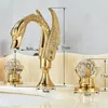 Bathroom Sink Faucets Crystal Handle Swan Basin Faucet Cold Mixer Torneira Taps Deck Mounted