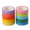 10 Teile/schachtel Regenbogen Einfarbig Japanische Maskierung Washi Sticky Papier Klebeband Drucken DIY Scrapbooking Deco Washis Tapes Lot 2016