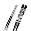 1pair Stainless Steel Anti Skid Dragon Chopsticks Sushi Metal Iron Portable Chinese Healthy Stick For Set