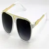 Klassisk P Solglasögon Retro Vintage Glänsande Guld Sommar Unisex Style UV400 Eyewear Kom med Box