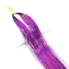 Игристые Bling 22-дюймовые синтетические волосы Драцизионы мишуры для вечеринки и ночного спасения Золотые серебристые цветастые цвета