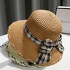 Chapéus largos da borda 2022 Panamá a praia do verão fêmea de palha fêmea proteção UV Proteção dobrável Sun Shade Hat casual Lady Travel Meninas elob22