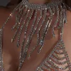 Kedjor Glaming Tassel Choker Rhinestone Halsband bröllop kristall kvinnor bling smycken på halsfesten kvinnlig kedja nacke charm gåva