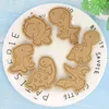 6 stks / set Dinosaur Shape Cookie Cutters Plastic 3D Cartoon Verstreekbare Biscuit Mold Cookie Stamp Keuken Bakken Gebak Bakvormen 211110
