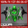 Injection Glossy Green Mold Lichaam voor Yamaha YZF R 6 600 CC YZF-R6 YZF600 2006-2007 Moto Carrosserie 98NO.128 YZF R6 600CC YZFR6 06 07 YZF-600 2006 2007 OEM Fairing Kit 100% Fit
