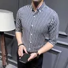Camicie per uomo Abbigliamento Camicia mezza manica slim fit coreana Casual Plus Size Abbigliamento formale da lavoro Chemise Homme 5XL-M 210809