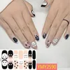 Halloween Nail Stickers Zwart Wit Kleur Schedel Elementen DIY Franse Stijl Volledige Sticker Decals12Sheet / Set Waterproof