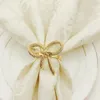 Servettringar 6pc ananasform pärla pärlor skinn med 12pc enkel gyllene ring fjäril slips