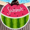 The latest 150CM round printed beach towel, summer refreshing watermelon style, microfiber, tassel feel soft, support custom LOGO