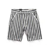 Men's Summer Fashion Brand Cotton Slim Fit Straight Japan Vintage Style Striped Blue Navy Casual Shorts Male China Clothes 210714