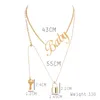 Colliers Srcoi Lettre en métal Bébé Collier multicouche Nom Accessoires Clé à la mode et serrure Charms Pendentif pour femmes Cadeau spécial