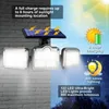 Lampes murales d'extérieur LED Lampes solaires à distance Lumière avec détecteur de mouvement 3 modèles à induction Angle de 270 ° Inondation de puissance réglable