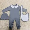소매 신생아 아기 rompers 모자 면화 곰으로 설정된 3 PC 인쇄 Jumpsuit 원피스 jumpsuits toddle 유아 키즈 디자이너 옷 onesies