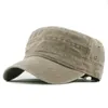 Bérets mode plein air unisexe chapeau décontracté coton soldat Denim chapeaux visière solide casquettes plates disponibles en été 3 Kleur #10
