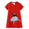 New Girls Dresses Summer Baby Girls Cartoon Decals Dresses Kids Cotton Clothing Casual A-Line Dresses for 2-7 Yrs Q0716