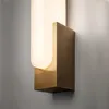 Duvar Lambası Mermer LED Işıkları Metal Taban Salonu Koridor Yüzey Montaj Loft Dekor Odası Işık Armatürleri