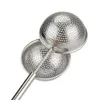 Tea Strainer Ball Push Tea Infuser Loose Leaf Herbal Teaspoon Strainer Filter Diffuser Home Kitchen Bar Drinkware Tool Stainless Steel DH5885