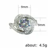 Anneaux de mariage personnalité créative couleur argent grand strass dames bague bijoux délicieusement incrusté grand Zircon femmes